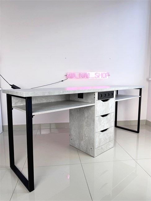 Маникюрный стол бетон двойной Базовый 8 розеток 11512