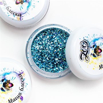 1248 Глиттер голографический "Магия блеска" 2 г бирюзовый 10576