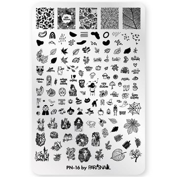 ParisNail Пластина для стемпинга PN-16 (9.5*14.5 см) 11001