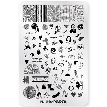 ParisNail Пластина для стемпинга PN-19 (9.5*14.5 см) 11004