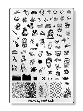 ParisNail Пластина для стемпинга PN-24 (9.5*14.5 см) 11007