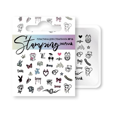 Пластина для стемпинга PNM-16 (6*6 см) ParisNail 11051