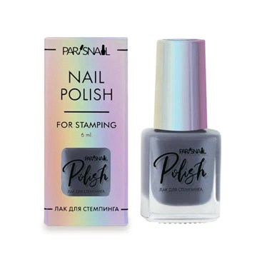 Лак для стемпинга 14 ParisNail 6 мл темно-серый 11078