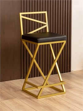 Полубарный стул с мягким сиденьем Тахо золотой/черный 11501