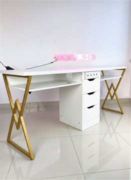 Стол двойной 2 метра Белый Базовый 8 розеток 11671