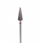 Фреза твердосплавная (ТВС) ТМ.9, малиновая, ёлка, D6, с крестообразно-поперечной нарезкой 10829